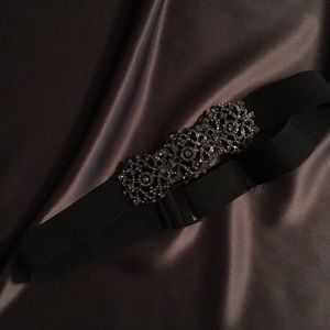 BCBG Adjustable Elastic Jeweled Waist Belt